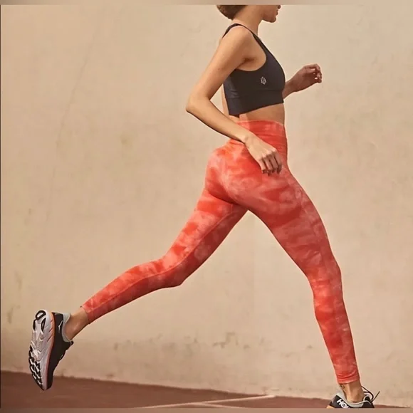 Free People Movement High-Rise 7/8 Good Karma Leggings – Neon Peach, XS/S, Overstock NWOT
